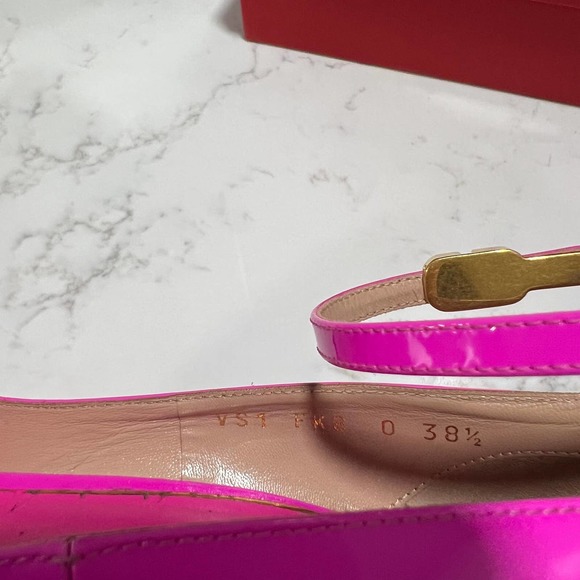 New Valentino Garavani Tan-Go Platform Pump Pink Patent Leather Sz 38.5 / 8.5 US - Picture 8 of 16